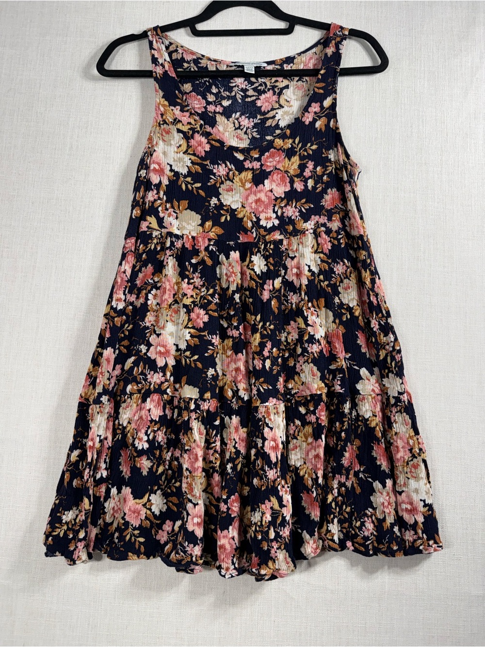 American Eagle Outfitters Navy Floral Tiered Mini Dress